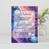 Invitation Illustration chaotique Abstraite fête d'anniversai (Debout devant)