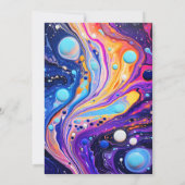 Invitation Illustration chaotique Abstraite fête d'anniversai (Dos)