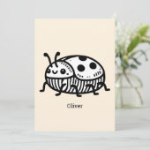 Invitation Illustration Charmante du coléoptère tiré à la mai (Debout devant)