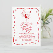 Invitation Illustration Cheers To Thirty 30th Photo Birthday (Debout devant)