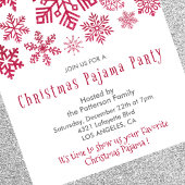 Invitation Illustration chic de fête de pyjama de Noël flocon