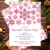 Invitation Illustration chic de fête de pyjama de Noël flocon