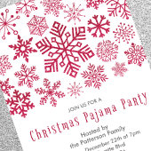 Invitation Illustration chic de fête de pyjama de Noël flocon