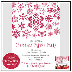 Invitation Illustration chic de flocon de neige pour soirée p