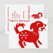 INVITATION ILLUSTRATION CHINODIAQUE DU CHIEN ZODIAC (Devant / Derrière)