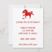 INVITATION ILLUSTRATION CHINOISE DU CHEVAL PAPERCUT DE (Dos)