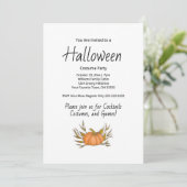 Invitation Illustration Citrouille mignonne Halloween Costume (Debout devant)