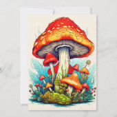 Invitation Illustration Creative Mushroom fête d'anniversaire (Dos)