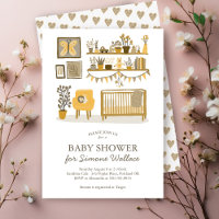 Illustration Cute Nursery BABY SHOWER PERSONNALISÉ
