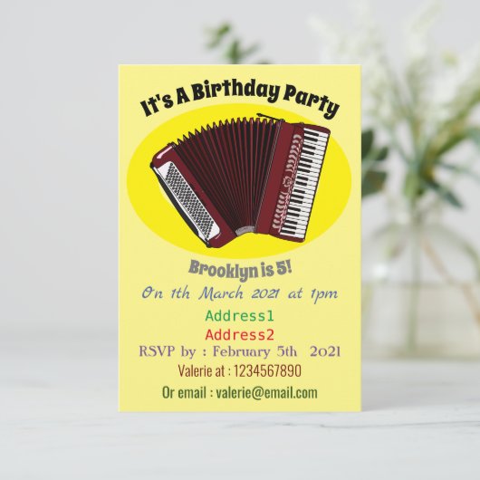 Invitation Illustration d'accordion (Debout devant)