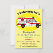 Invitation Illustration d'ambulance (Devant)