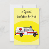 Invitation Illustration d'ambulance (Dos)