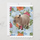Invitation Illustration d'animal de capybara à l'aquarelle mi (Dos)