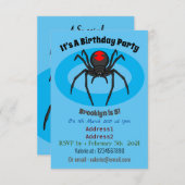 Invitation Illustration d'araignée noire effrayante (Devant / Derrière)