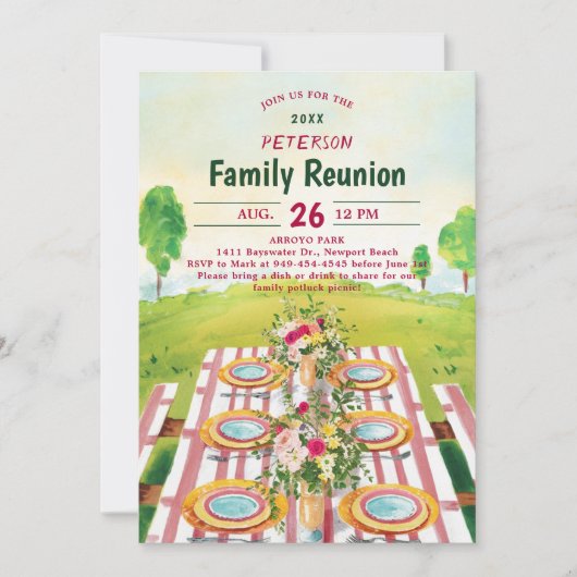 Invitation Illustration d'art d'été pour le pique-nique de la (Devant)