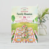 Invitation Illustration d'art d'été pour le pique-nique de la (Debout devant)