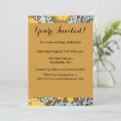 Invitation illustration d'art pavot fleur jaune (Debout devant)