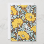 Invitation illustration d'art pavot fleur jaune (Dos)