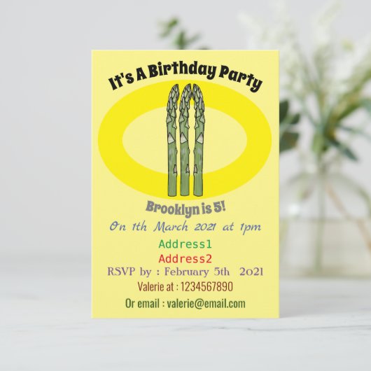 Invitation Illustration d'Asparagus (Debout devant)