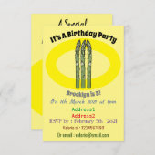 Invitation Illustration d'Asparagus (Devant / Derrière)