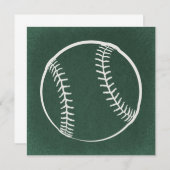 Invitation Illustration de baseball Arrière - plan vert d'art (Devant / Derrière)