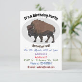 Invitation Illustration de bison (Debout devant)