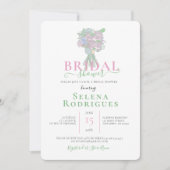 Invitation Illustration de bouquet rose et vert pour enterrem (Devant)