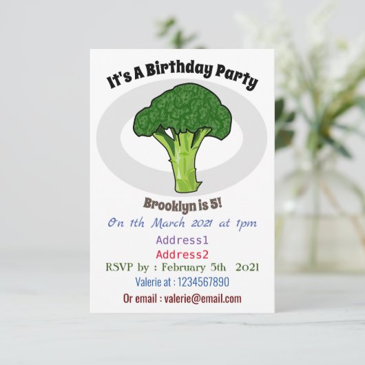 Invitation Illustration de Broccoli (Debout devant)