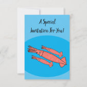 Invitation Illustration de calamar rose (Dos)