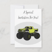Invitation Illustration de camion monstre (Dos)