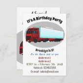 Invitation Illustration de camion roumain (Devant / Derrière)