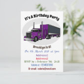 Invitation Illustration de camion semi-remorque (Debout devant)