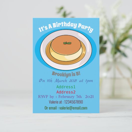 Invitation Illustration de caramel de crème (Debout devant)