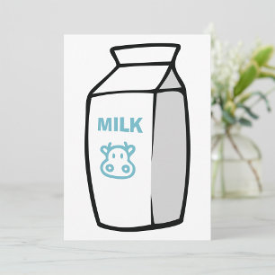 Invitation Illustration de carton de lait de vache laitière m