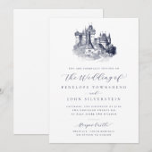Invitation Illustration de Château de Conte de Fées Mariage (Devant / Derrière)