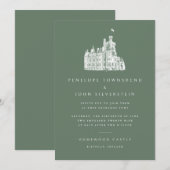 Invitation Illustration de Château de Typographie Propre Mari (Devant / Derrière)