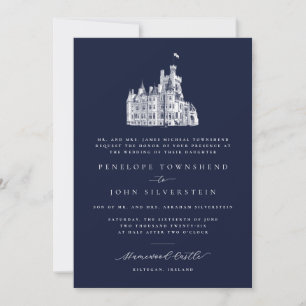 Invitation Illustration de château élégant Mariage formel Nav