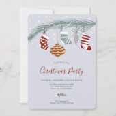 Invitation Illustration de chaussettes de Noël fantaisie mode (Devant)