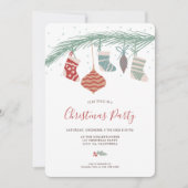 Invitation Illustration de chaussettes de Noël fantaisie mode (Devant)