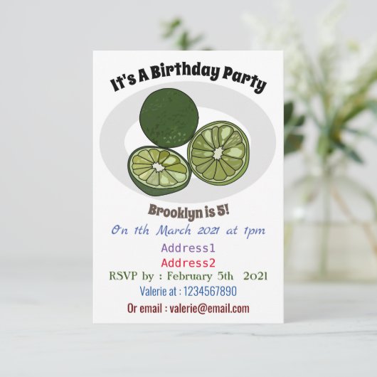 Invitation Illustration de chaux Kaffir (Debout devant)