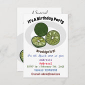 Invitation Illustration de chaux Kaffir (Devant / Derrière)