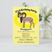 Invitation Illustration de chèvre de Mouflon (Debout devant)