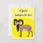 Invitation Illustration de chèvre de Mouflon (Dos)