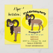 Invitation Illustration de chèvre de Mouflon (Devant / Derrière)