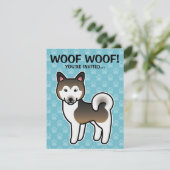 Invitation Illustration de chien Malamute d'Alaska sable et b (Debout devant)