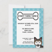Invitation Illustration de chien Malamute d'Alaska sable et b (Dos)