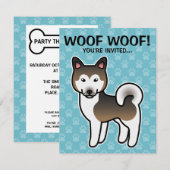 Invitation Illustration de chien Malamute d'Alaska sable et b (Devant / Derrière)