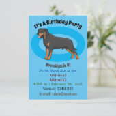 Invitation Illustration de chien Rottweiler (Debout devant)