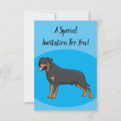Invitation Illustration de chien Rottweiler (Dos)