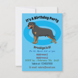 Invitation Illustration de chien Rottweiler